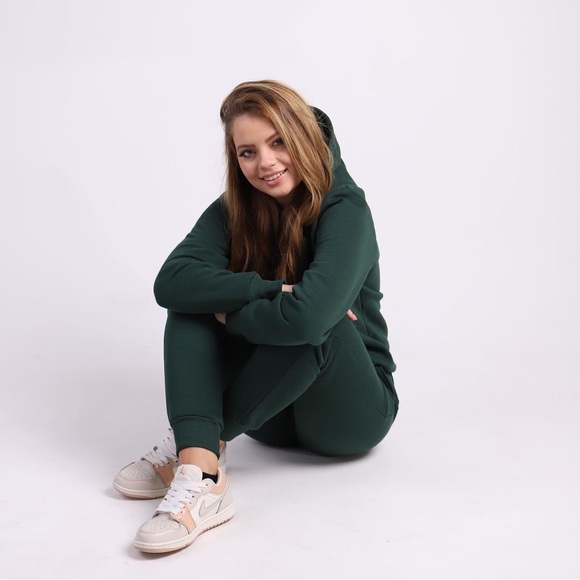 NEW green warm hoodie & joggers sets, fleece model ❄️ - Picture 1 of 4